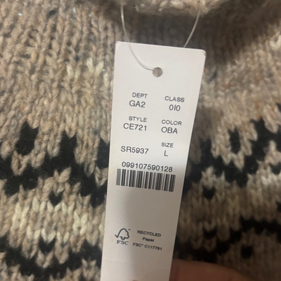 Tan and Black Patterned Sweater - Picture 2 of 5